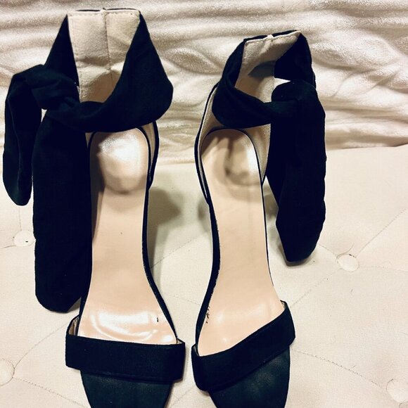 Black Ankle Wrap Stilettos - Picture 4 of 8